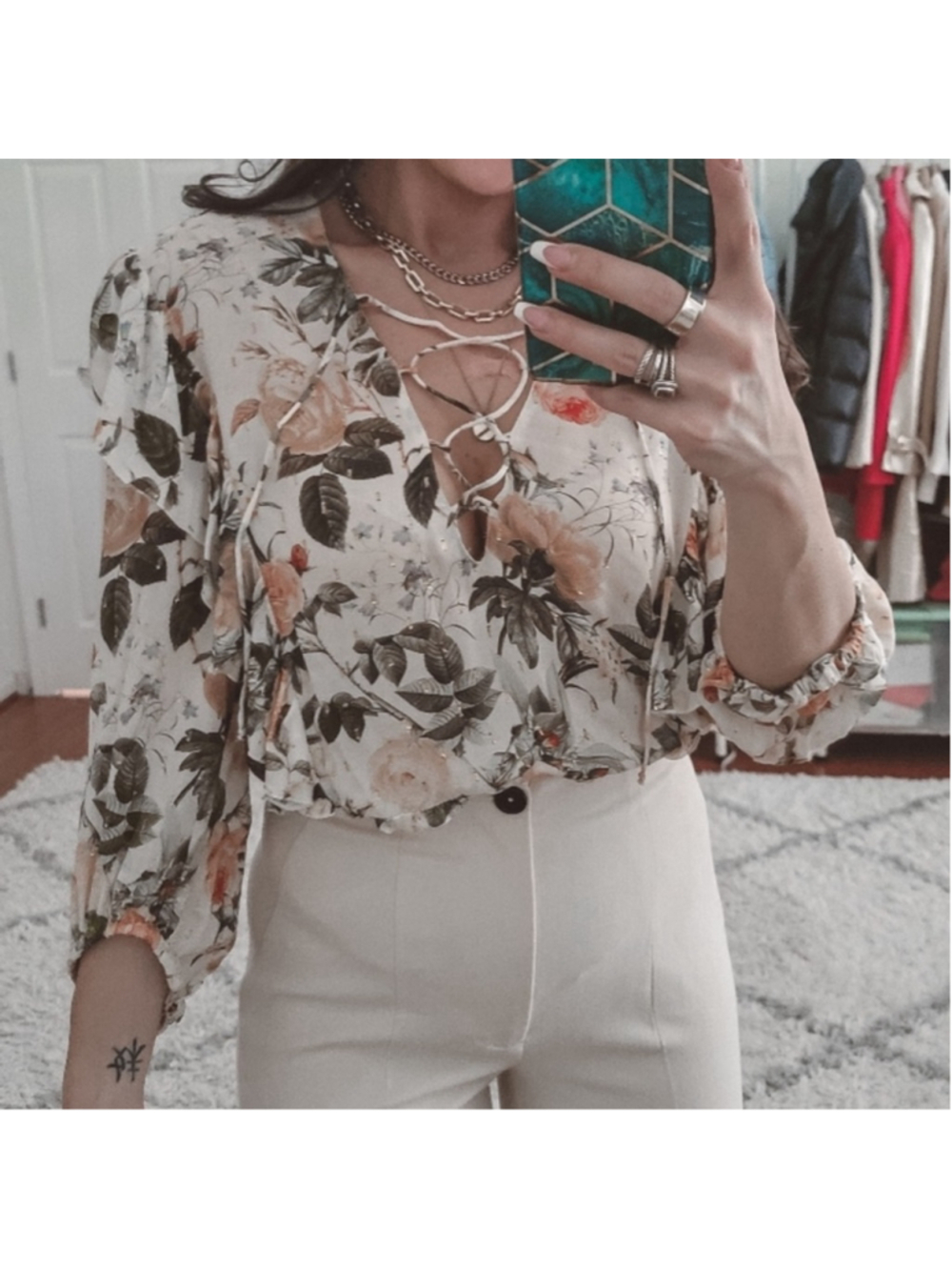 Zara floral boho top